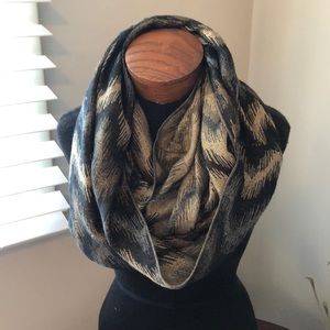 Black and Gold Chevron infinity scarf